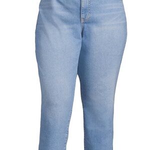 Terra & Sky Women's Straight Leg Jeans - Light Blue